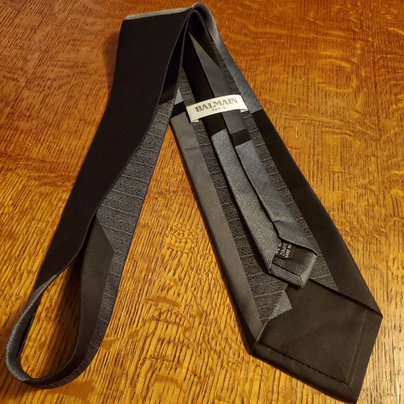 Balmain Black Abstract Silk Tie - Picture 5 of 5